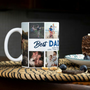 Taza De Café Gigante El Collage de fotos del Día del Padre personalizad