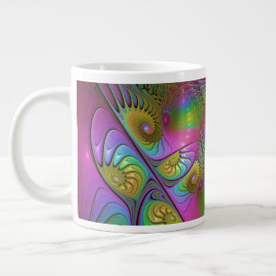 Taza De Café Gigante El colorido arte fractal abstracto luminoso y trip
