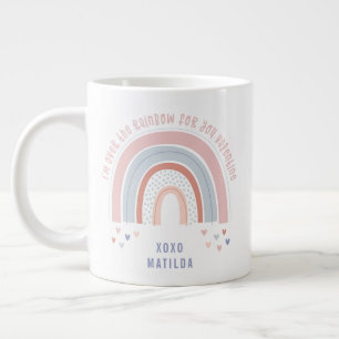 Taza De Café Gigante El corazón arcoiris lindo regalo de San Valentín e