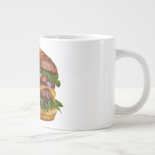 Taza De Café Gigante El delicioso y apetitoso thic de hamburguesa apila