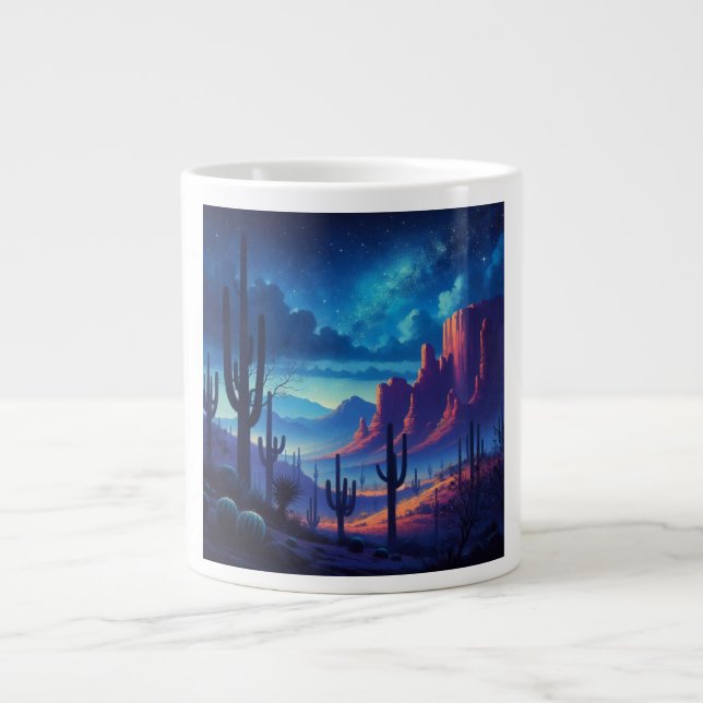Taza De Café Gigante El desierto de noche al suroeste (Frente)