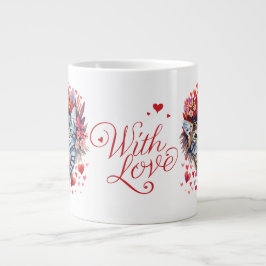 Taza De Café Gigante El día de San Valentín Cat Mug