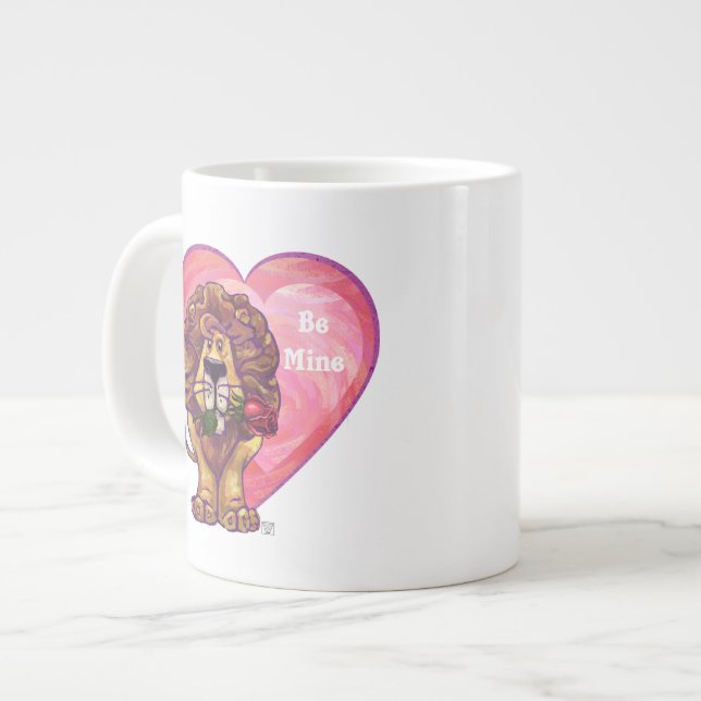Taza De Café Gigante El día de San Valentín de leones (Izquierda)
