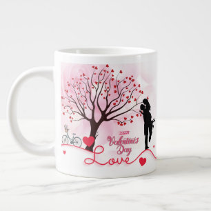 Taza De Café Gigante El día de San Valentín elegante de la pareja Lover