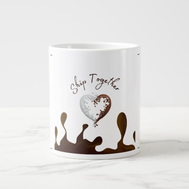 Taza De Café Gigante El día de San Valentín Mug Chocolate Heart (Frente)