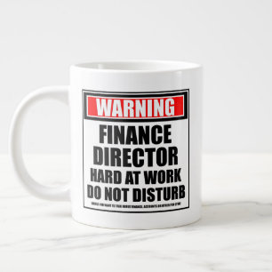Taza De Café Gigante El Director De Finanzas De Aviso Está Trabajando D