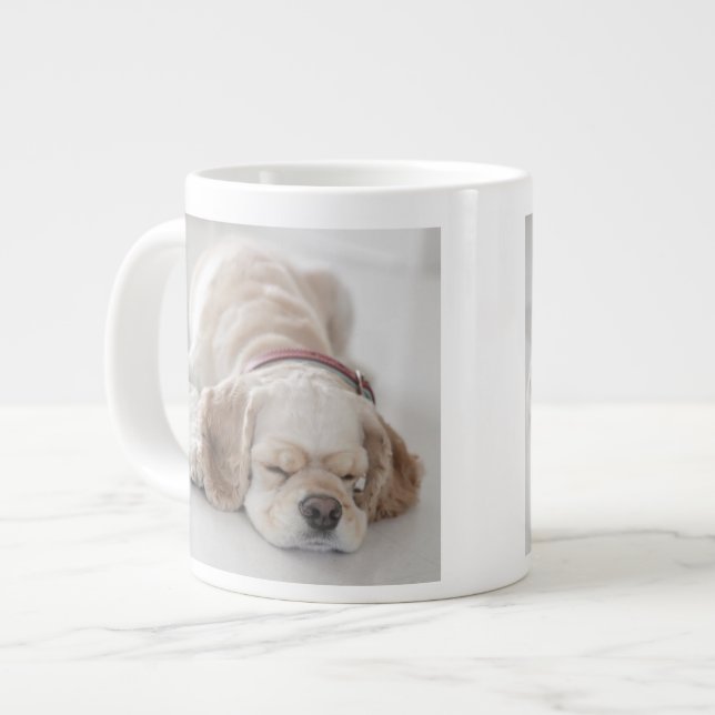 Taza De Café Gigante El dormir del perro de cocker spaniel (Izquierda)