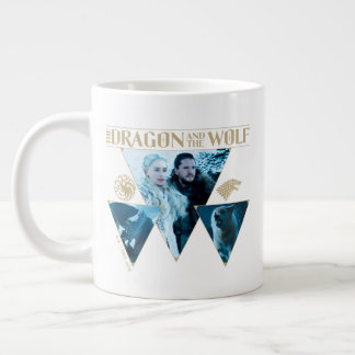 Taza De Café Gigante El Dragón y el Gráfico Wolf Daenerys & Jon