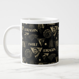 Taza De Café Gigante El Dragón y el Patrón Wolf Daenerys & Jon