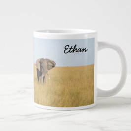 Taza De Café Gigante El Elefante Africano Personaliza el Nombre en Seri