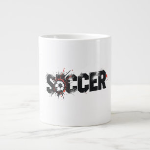 Taza De Café Gigante El fútbol es vida: diseño de tipografía moderna pa