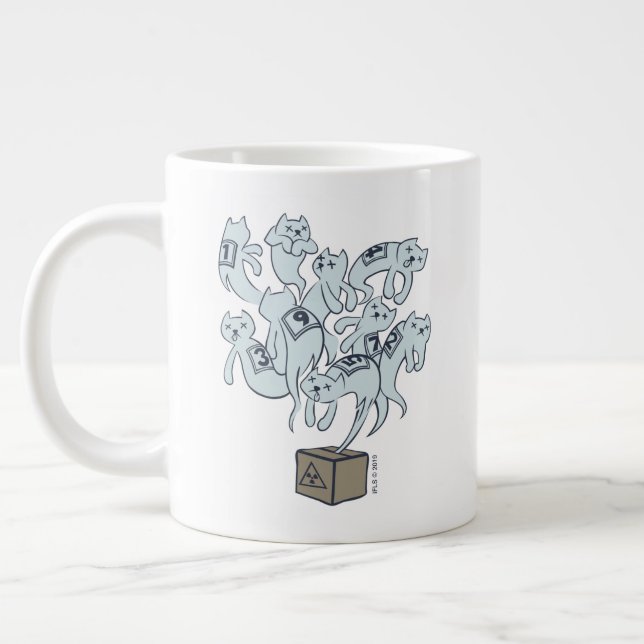 Taza De Café Gigante El gato Schrödinger 9 vive (Izquierda)