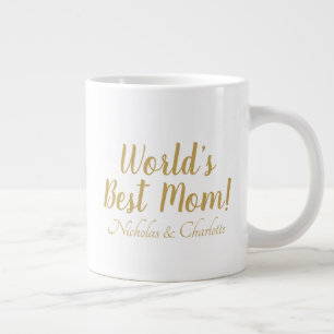 Taza De Café Gigante El guión de la mejor personalizado de oro de mamá