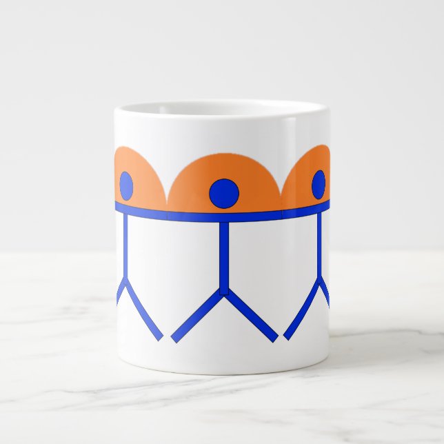 Taza De Café Gigante El hombre azul indio y el sol Naranja (Frente)