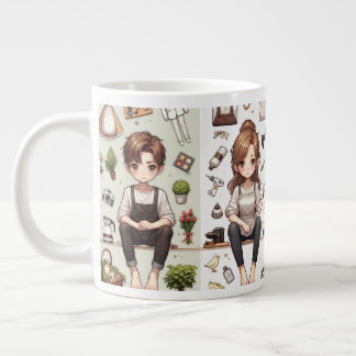 Taza De Café Gigante El hombre, la mujer nunca. 1 mug de especialidad