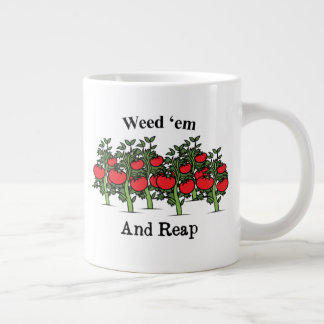 Taza De Café Gigante El jardinero los maleza y cosecha graciosas