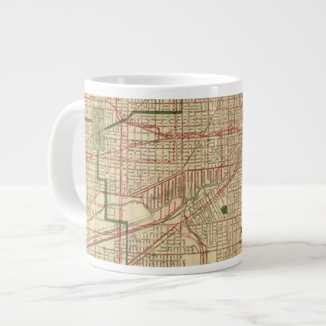 Taza De Café Gigante El mapa de Blanchard de Chicago (Izquierda)