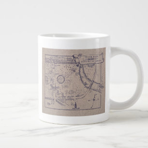 Taza De Café Gigante El mapa de Peter Pan de los jardines de Kensington