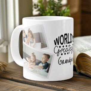 Taza De Café Gigante El mejor abuelo del mundo 4 Foto Collage personali