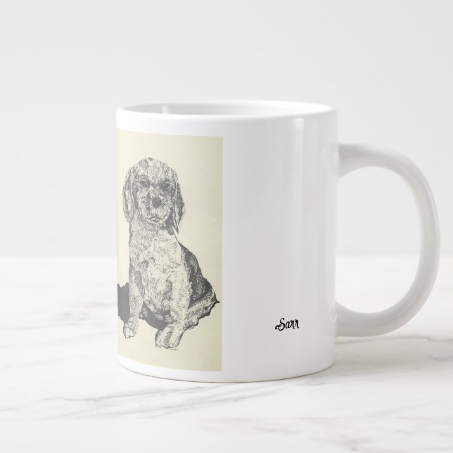 Taza De Café Gigante El mejor amigo del hombre  Cocker Spaniel (Derecha)