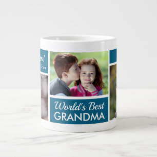 Taza De Café Gigante El mejor Collage de fotos de la abuela del mundo