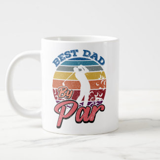 Taza De Café Gigante El Mejor Padre Del Estilo Retro Sunset De Par Golf