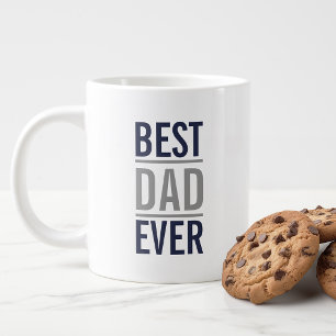 Taza De Café Gigante El mejor padre jamás  Café azul y gris de la Marin