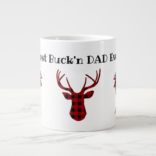Taza De Café Gigante El mejor papá de Buck'n nunca (Frente)