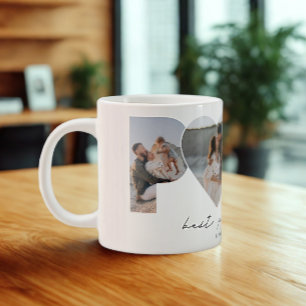 Taza De Café Gigante El mejor papá jamás 4 Collage de fotos para papá o