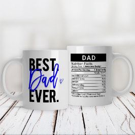 Taza De Café Gigante El mejor papá jamás azul + datos nutricionales,