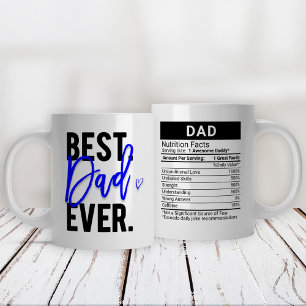 Taza De Café Gigante El mejor papá jamás azul + datos nutricionales,