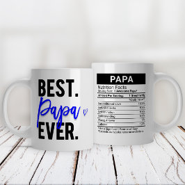 Taza De Café Gigante El mejor papá siempre azul + datos nutricionales,