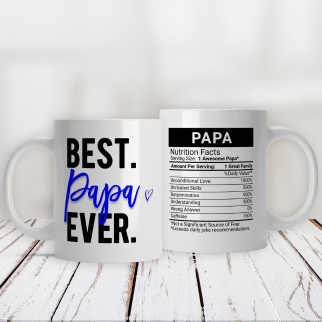 Taza De Café Gigante El mejor papá siempre azul + datos nutricionales, (Subido por el creador)