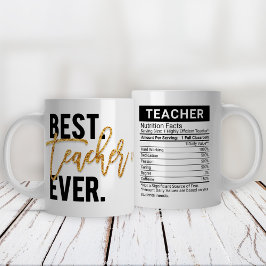 Taza De Café Gigante El mejor profesor de oro de la historia + datos de