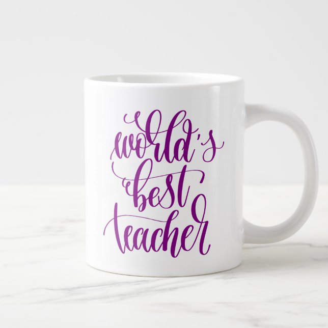 Taza De Café Gigante El mejor profesor del mundo (Derecha)
