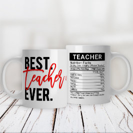 Taza De Café Gigante El mejor profesor del mundo de los rojos + datos e