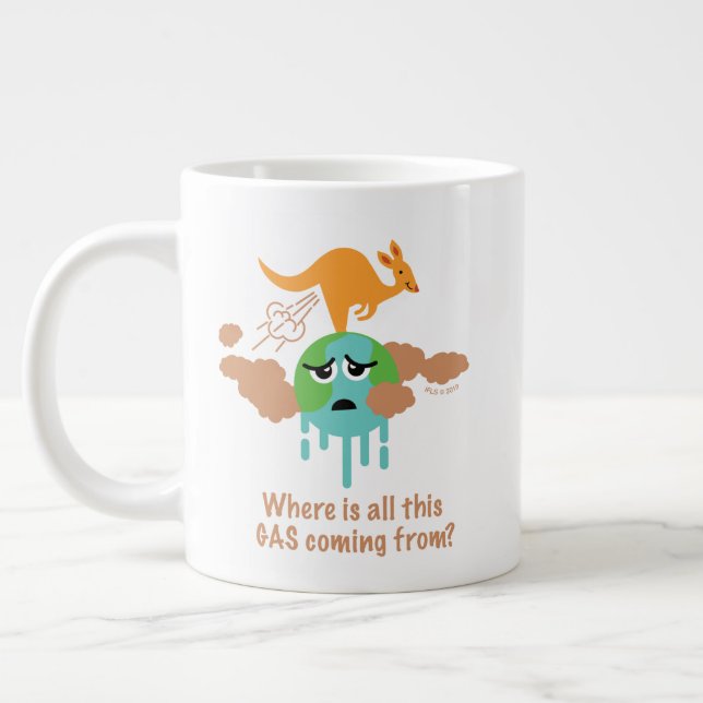 Taza De Café Gigante El metano del canguro Fart (Izquierda)
