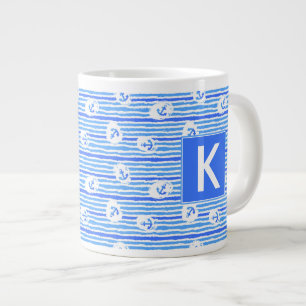 Taza De Café Gigante El modelo el del ancla de la acuarela añade su