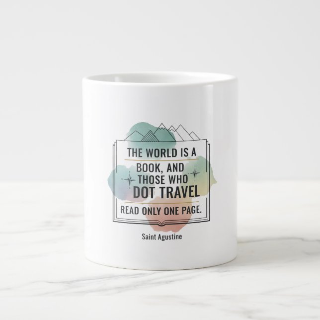 Taza De Café Gigante El mundo es un libro (Frente)
