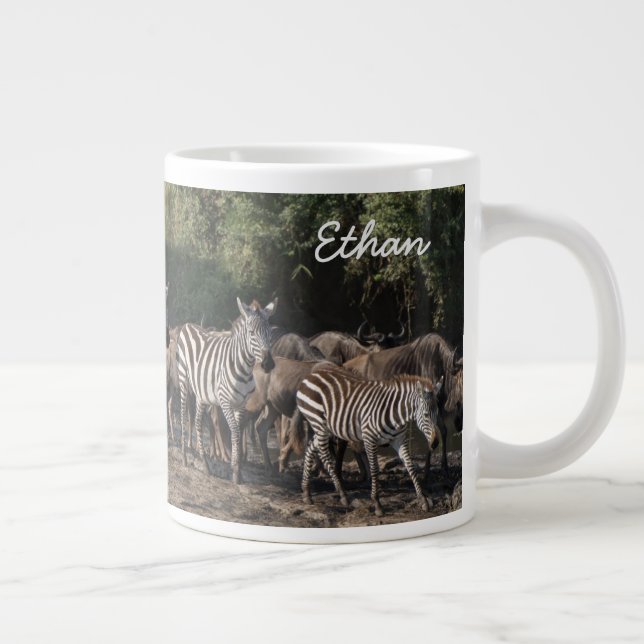Taza De Café Gigante El nombre personalizado de la manada de cebra en s (Derecha)