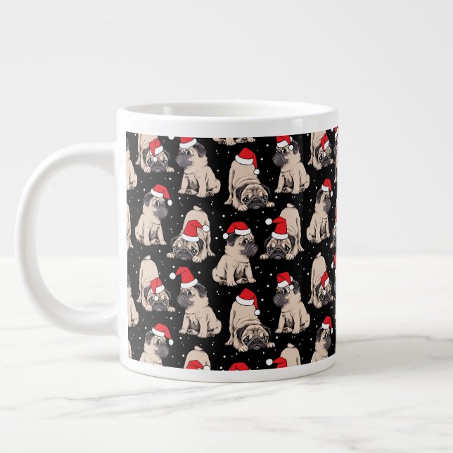 Taza De Café Gigante El patrón de los higos en Santa Hats (Izquierda)