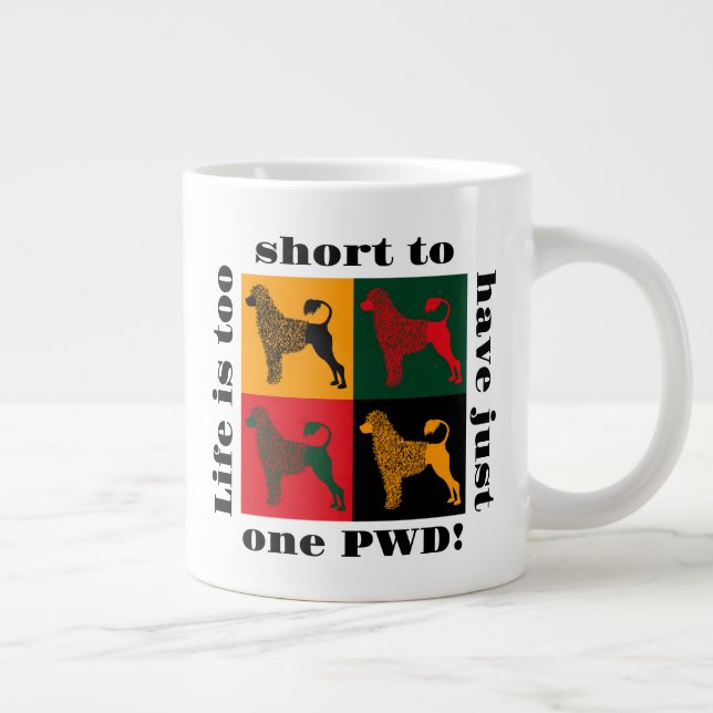Taza De Café Gigante El perro de agua portugués inteligente (Derecha)