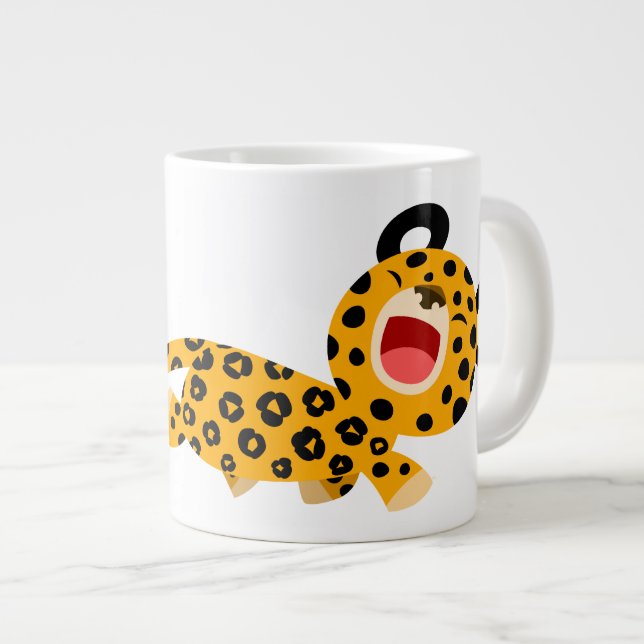 Taza De Café Gigante El Personalizado grosero leopardo negro Jumbo Mug (Derecha)