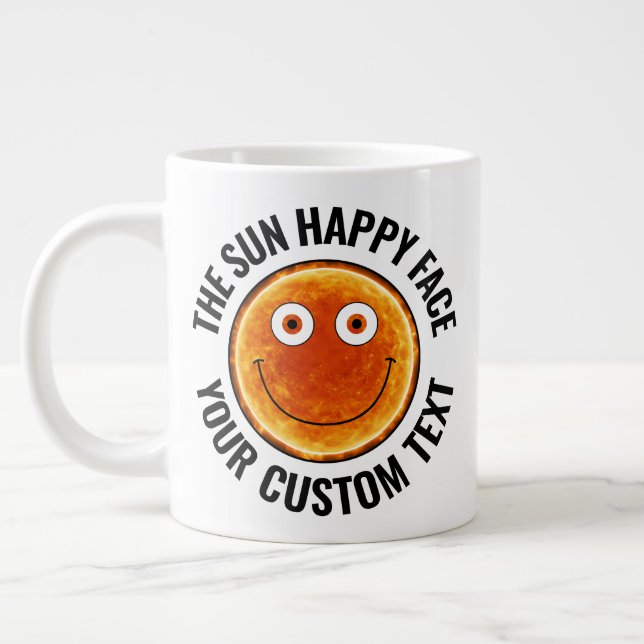 Taza De Café Gigante El Personalizado personalizado del sol feliz cara  (Izquierda)