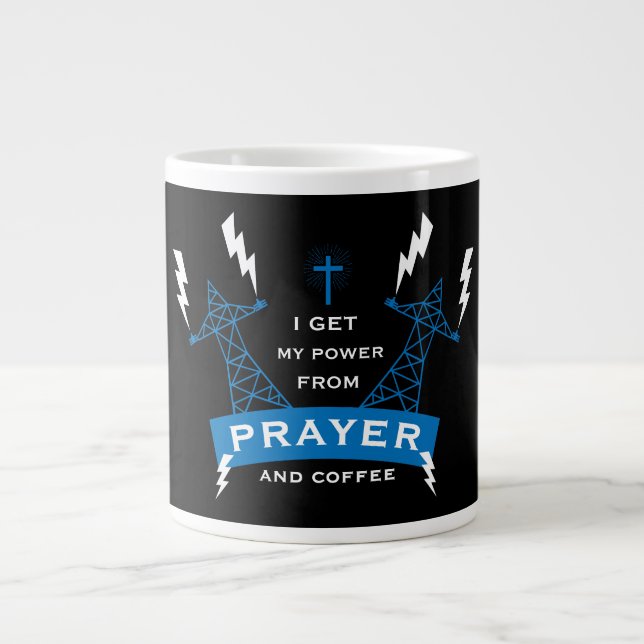 Taza De Café Gigante El poder de la oración (Frente)