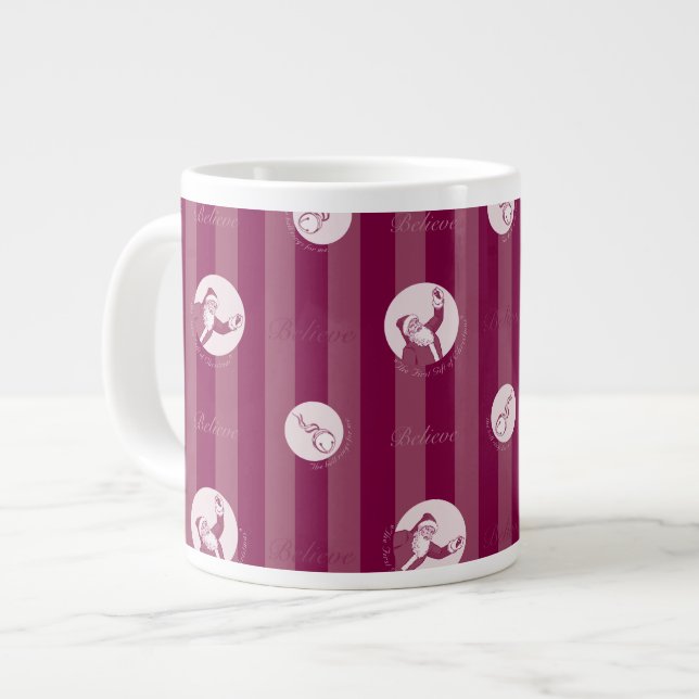 Taza De Café Gigante El Polar Express | Patrón de Santa Claus a rayas (Izquierda)