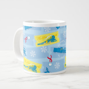 Taza De Café Gigante El Polar Express   Patrón de Tren y Ticket Retro