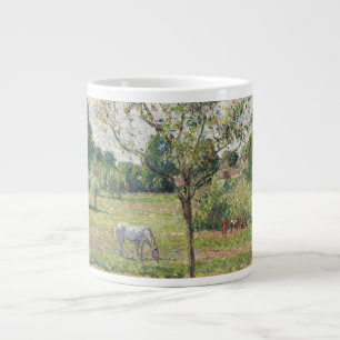 Taza De Café Gigante El prado con caballo gris, Eragny, pintura al óleo