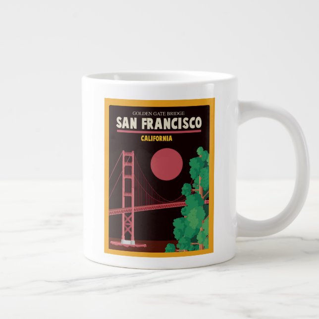 Taza De Café Gigante El puente Golden Gate de noche (Derecha)