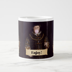 Taza De Café Gigante El rey Enrique VIII soplando chicle rosa